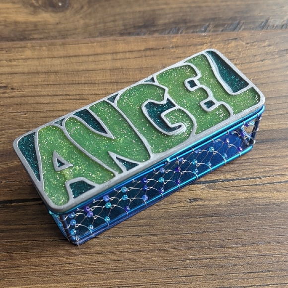 Y2K Afterthoughts ANGEL Glitter Decorative Box - Picture 1 of 13